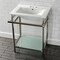 Kingston Brass VPB24187W46 24-Inch Ceramic Console Sink (4-Inch, 3-Hole), White/Polished Nickel VPB24187W46 - alternate 5